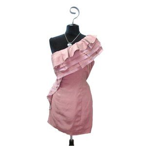 Asos One Shoulder Pink One Shoulder Dress Size 6
